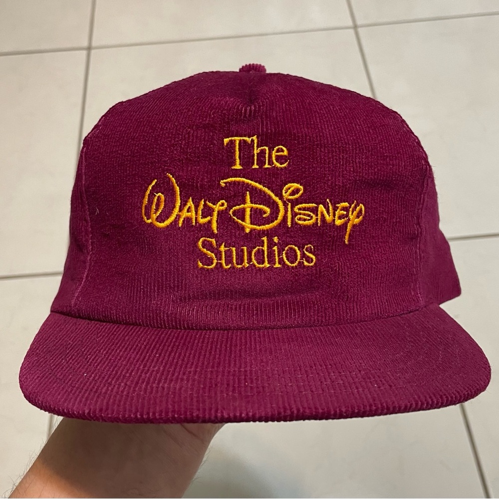 Vtg Walt Disney Studios Corduroy Snapback Hat MADE IN USA
